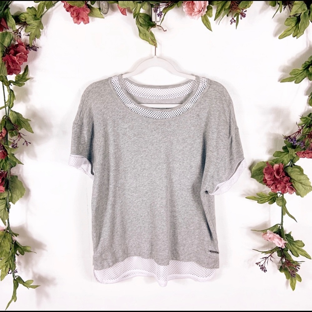 Marc New York | gray sweater perforated edge